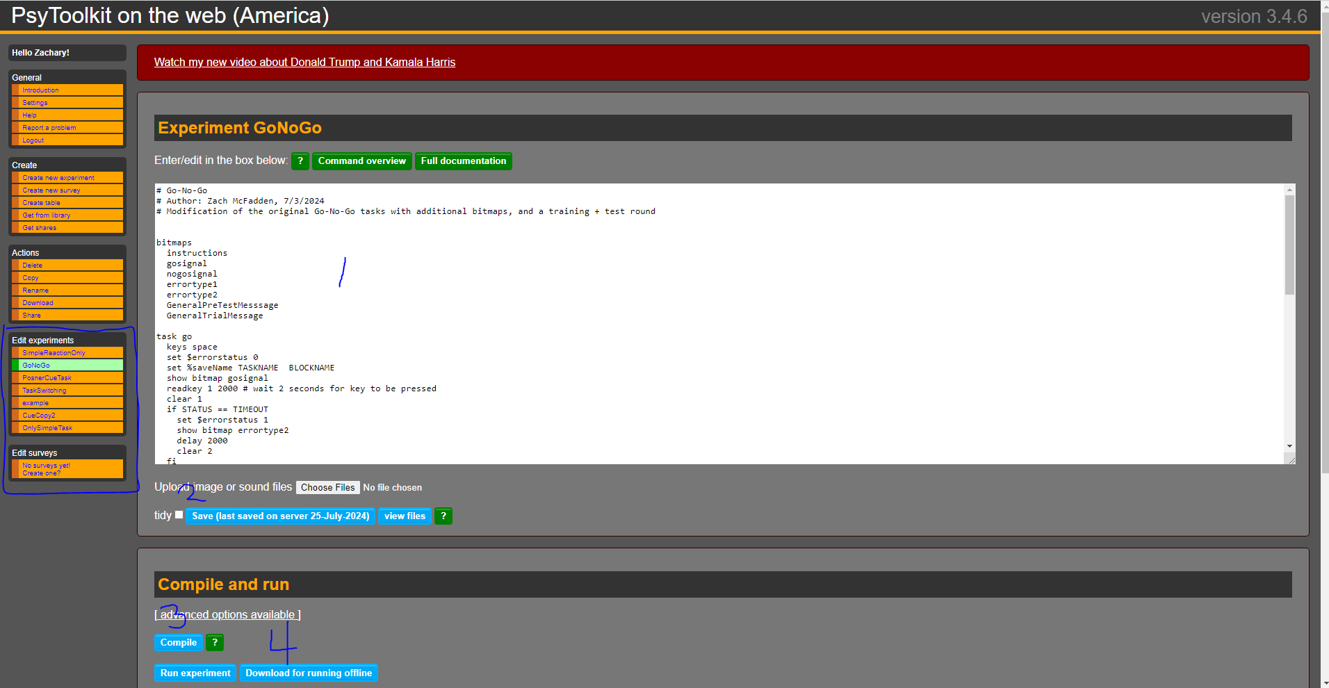 Download a workable experiment
